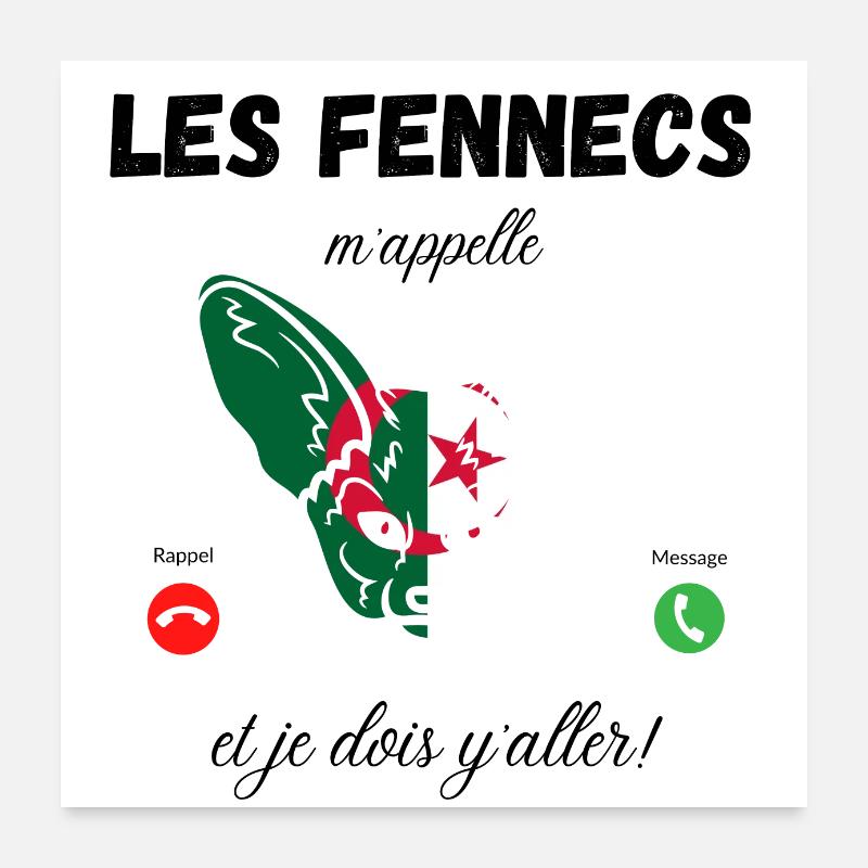 les Fennecs m’appelle et je dois y aller Poster 60 x 60 cm