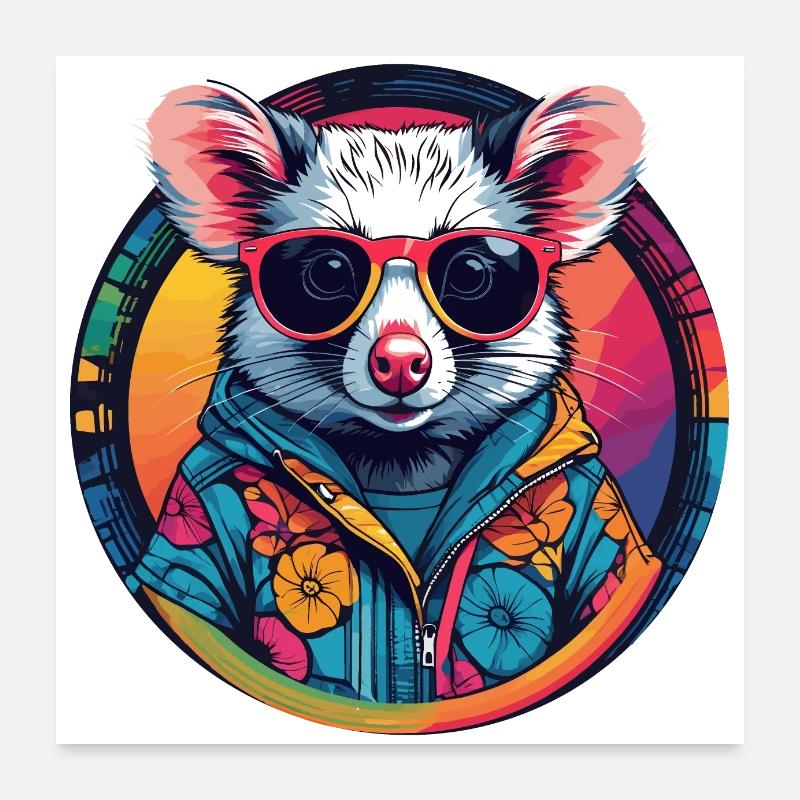 Opossum Poster 60 x 60 cm