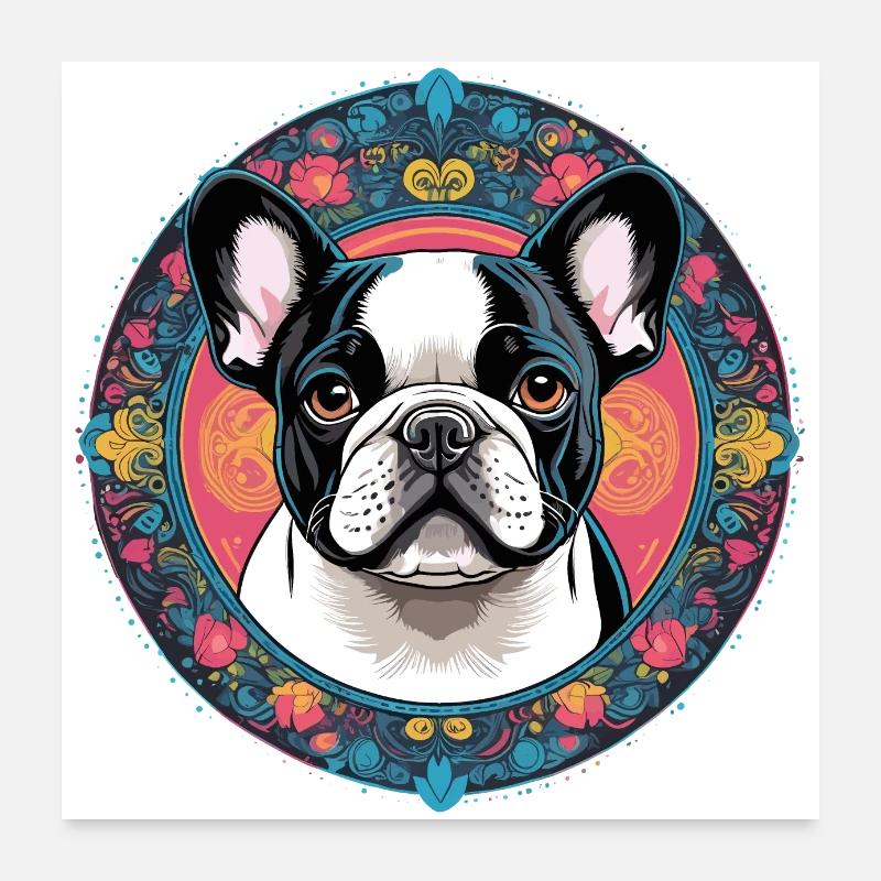 Bouledogue français Poster 60 x 60 cm