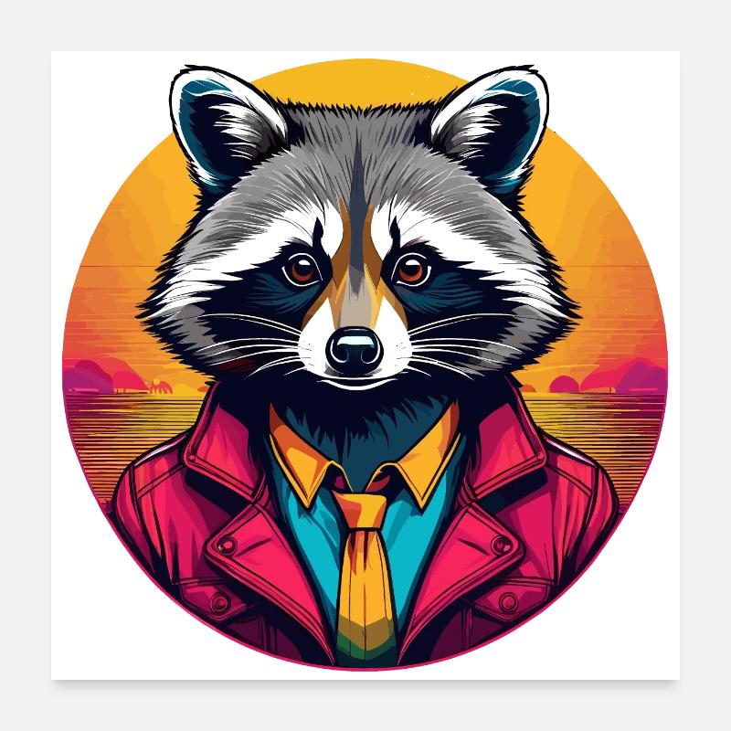 Waschbär Poster 60x60 cm