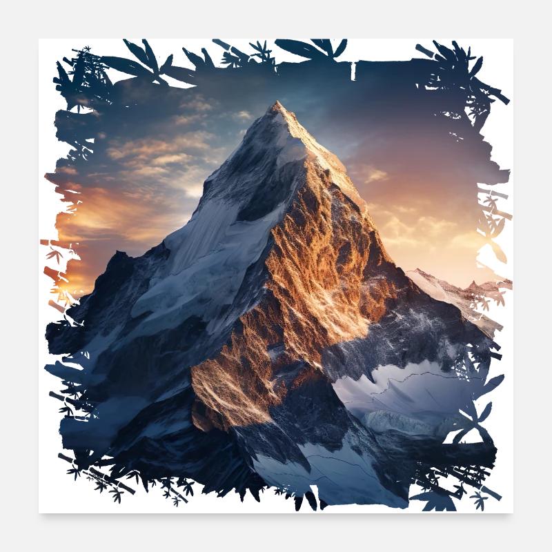 Bergsteigen am Matterhorn Poster 60x60 cm