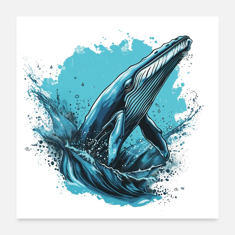 Blue whale Poster 24" x 24" (60x60 cm)
