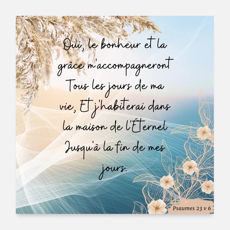 PSAUMES 23 V 6 - Poster 60 x 60 cm - blanc