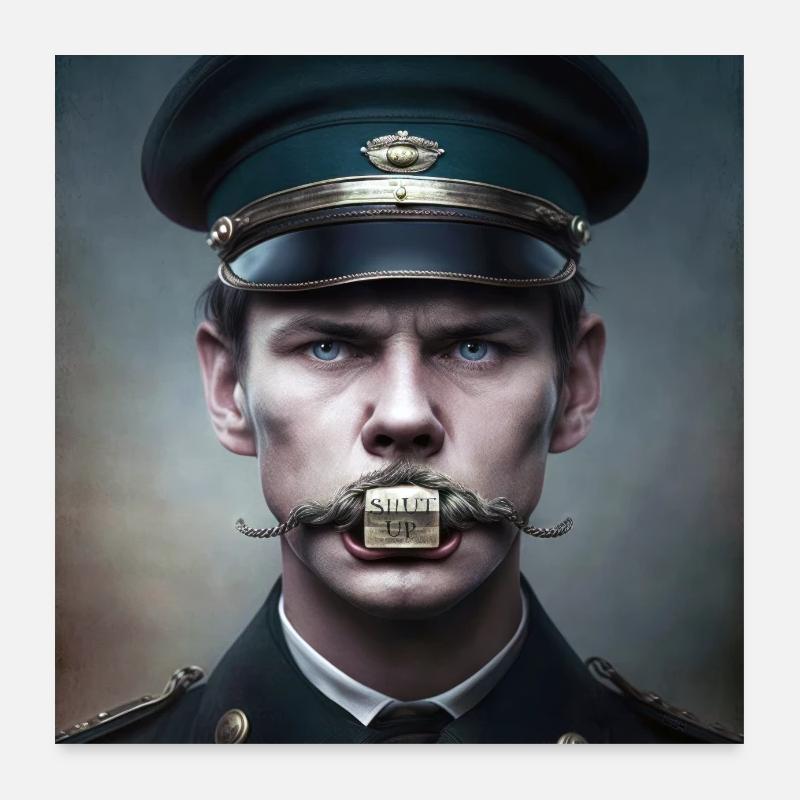 Conspiracy 04 - Ferme-la - Poster 60 x 60 cm - blanc