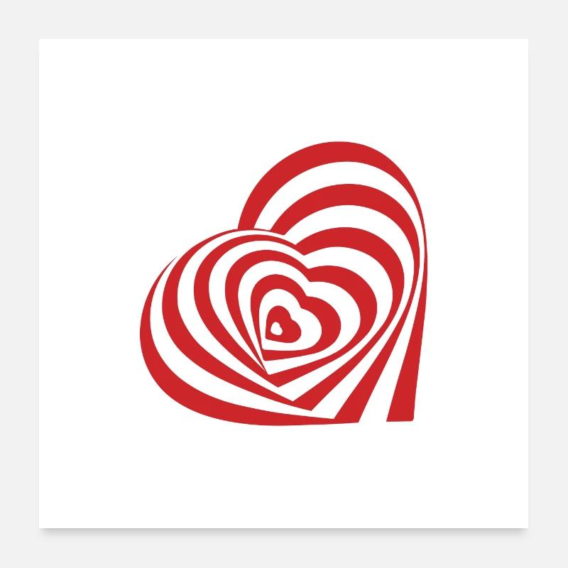Amour du cœur Poster 60 x 60 cm