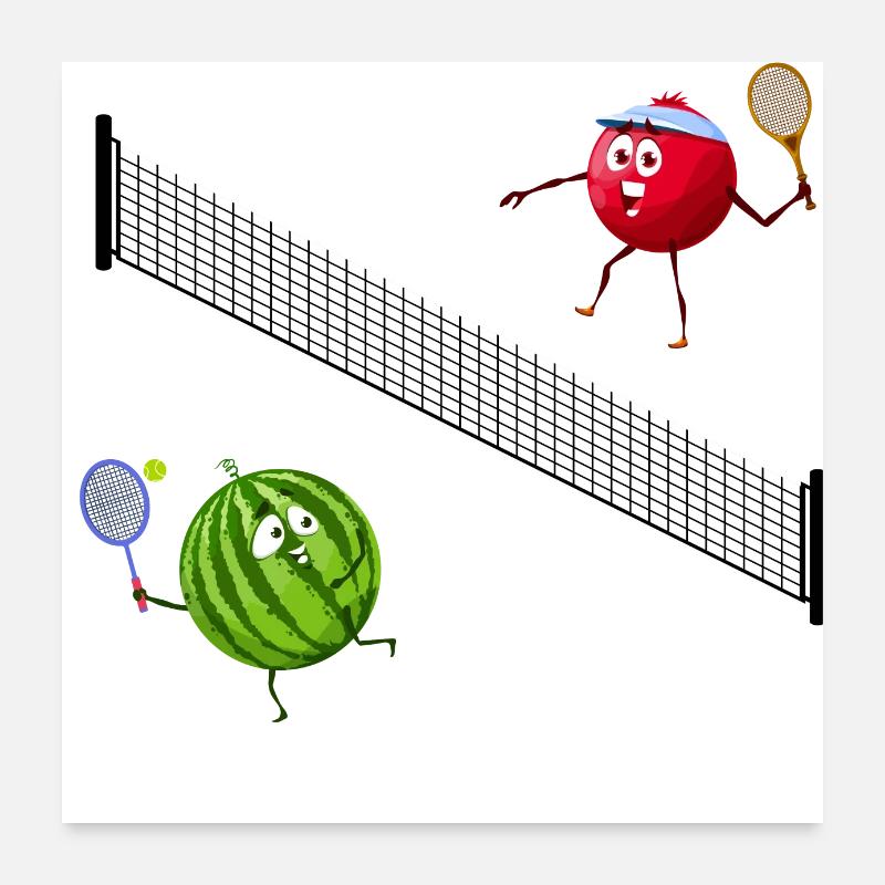 tennis cannebergeet pastèque Poster 60 x 60 cm