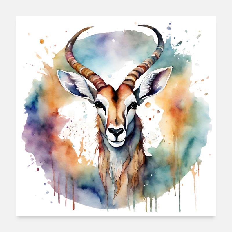 Krafttier Antilope Poster 60x60 cm