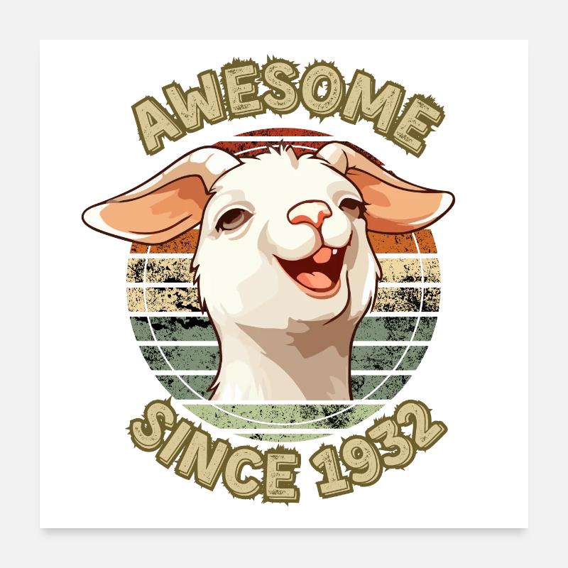 awesome Since 1932 - Humor 1932 Geburtstagsgeschenk Poster 60x60 cm