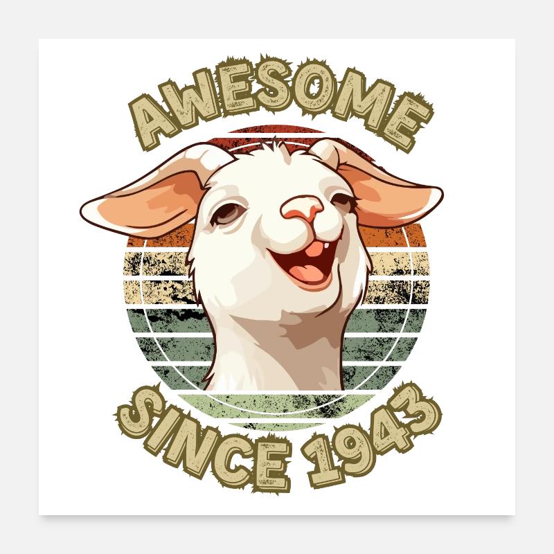 awesome Since 1943 - Humor 1943 Birthday Gift Poster 24" x 24" (60x60 cm)