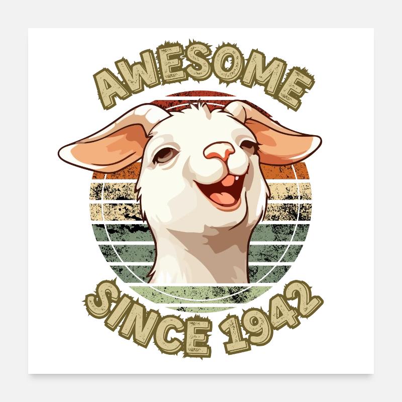 awesome Since 1942 - Humor 1942 Geburtstagsgeschenk Poster 60x60 cm