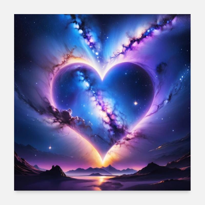 Boreales Herz - Poster 60x60 cm - Weiß