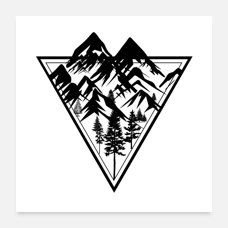 triangle montagne Poster 60 x 60 cm