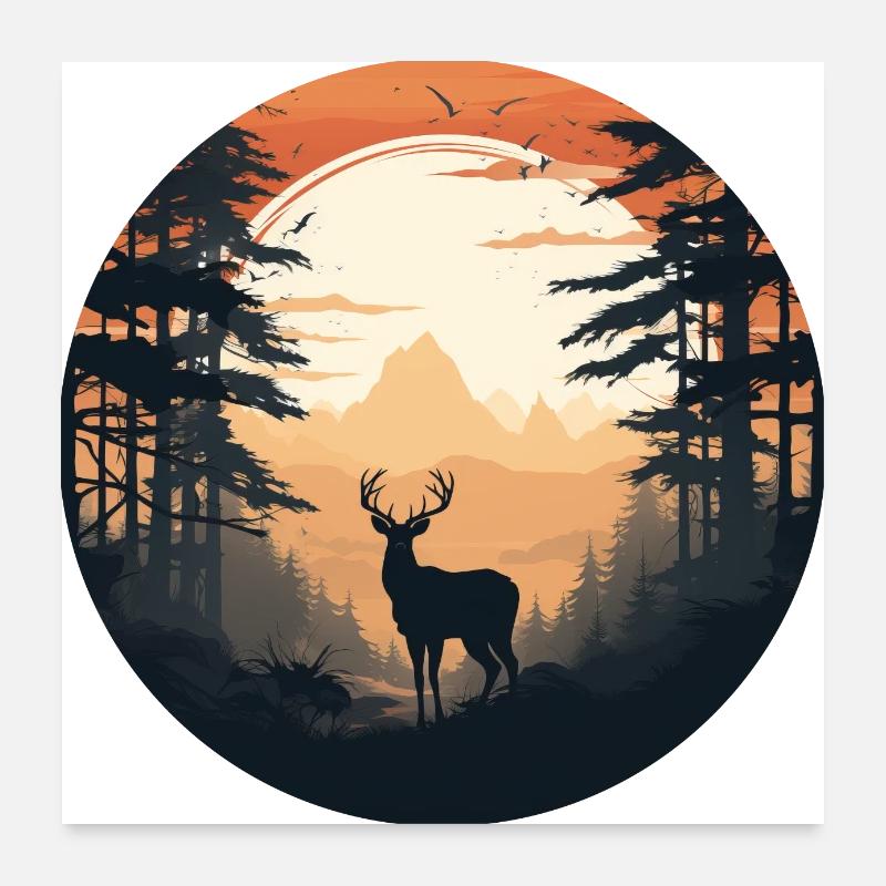 Forêt du matin Poster 60 x 60 cm