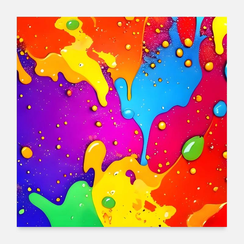Buntes SplashArt Abstraktes Design-Poster Poster 60x60 cm