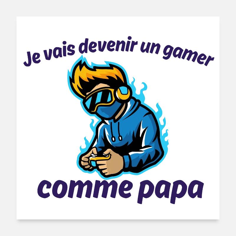 Future Gamer - Poster 60 x 60 cm - blanc