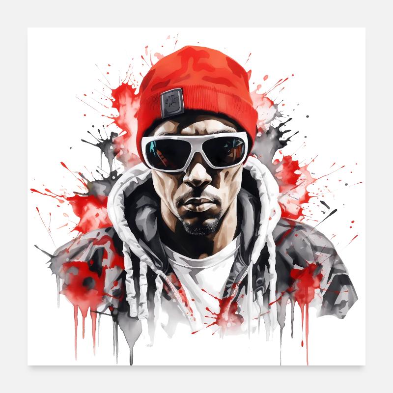 Rappeur Graffiti Poster 60 x 60 cm