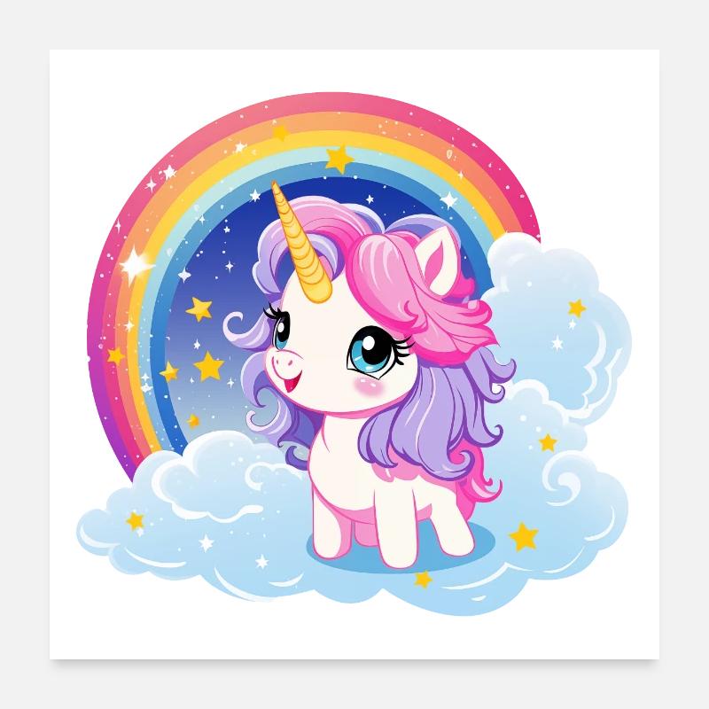 Licorne Poster 60 x 60 cm