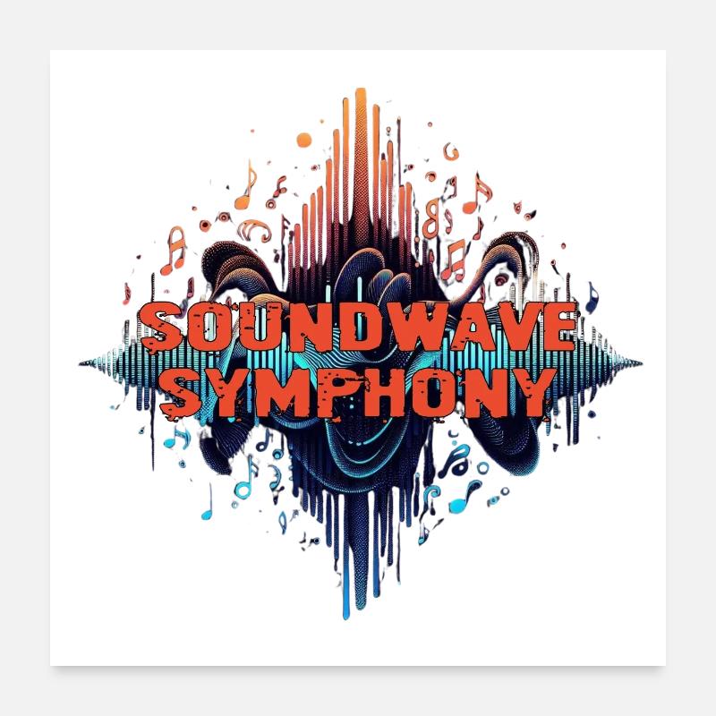Soundwave Symphony - Music Themed Typography Poster 24" x 24" (60x60 cm)