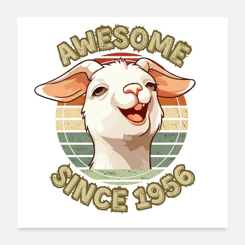 awesome Since 1956 - Geburtstagsgeschenk Humor 1956 Poster 60x60 cm