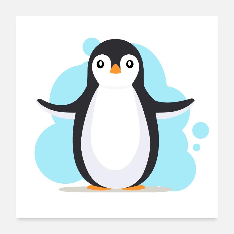 Happy penguin Poster 24" x 24" (60x60 cm)