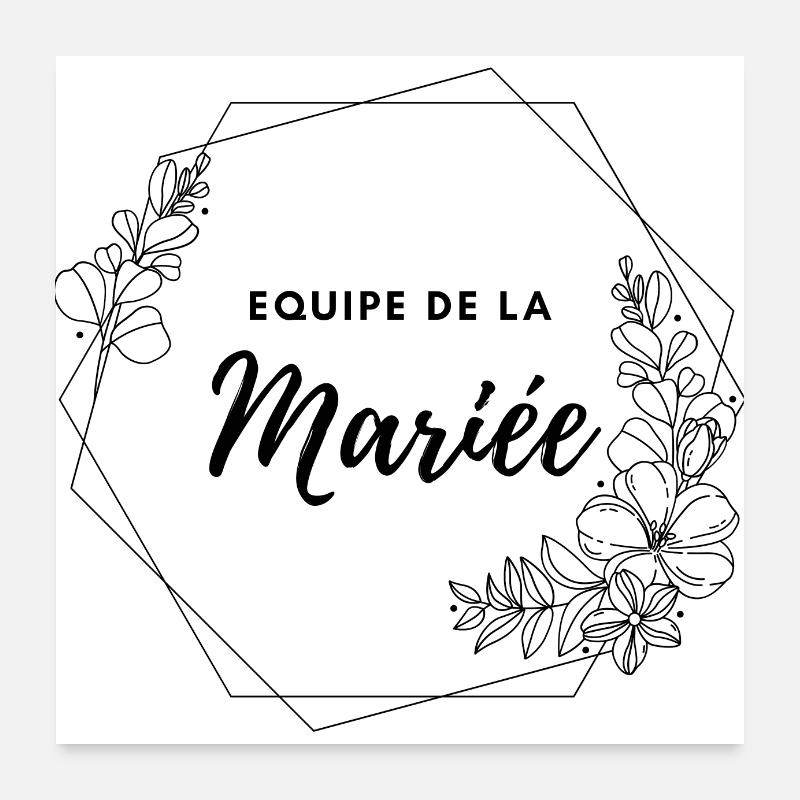EVJF Equipe de la mariée - Poster 60 x 60 cm - blanc