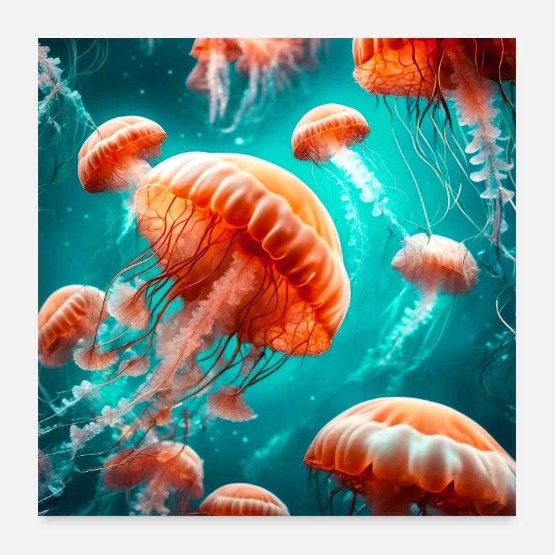 Méduses Poster 60 x 60 cm