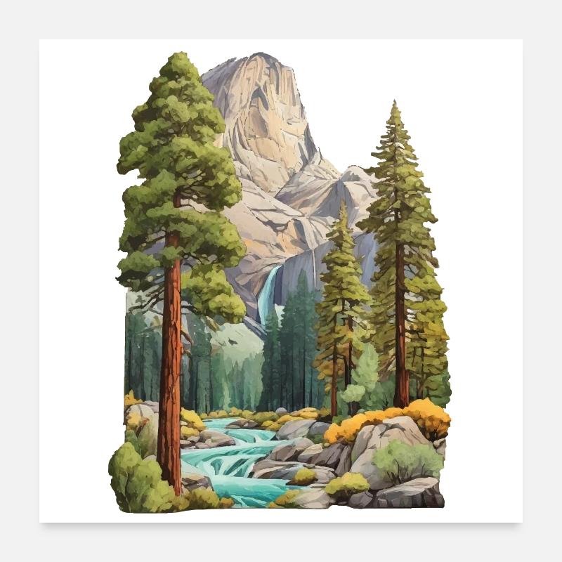 Wunder schöne Berglandschaft Poster 60x60 cm