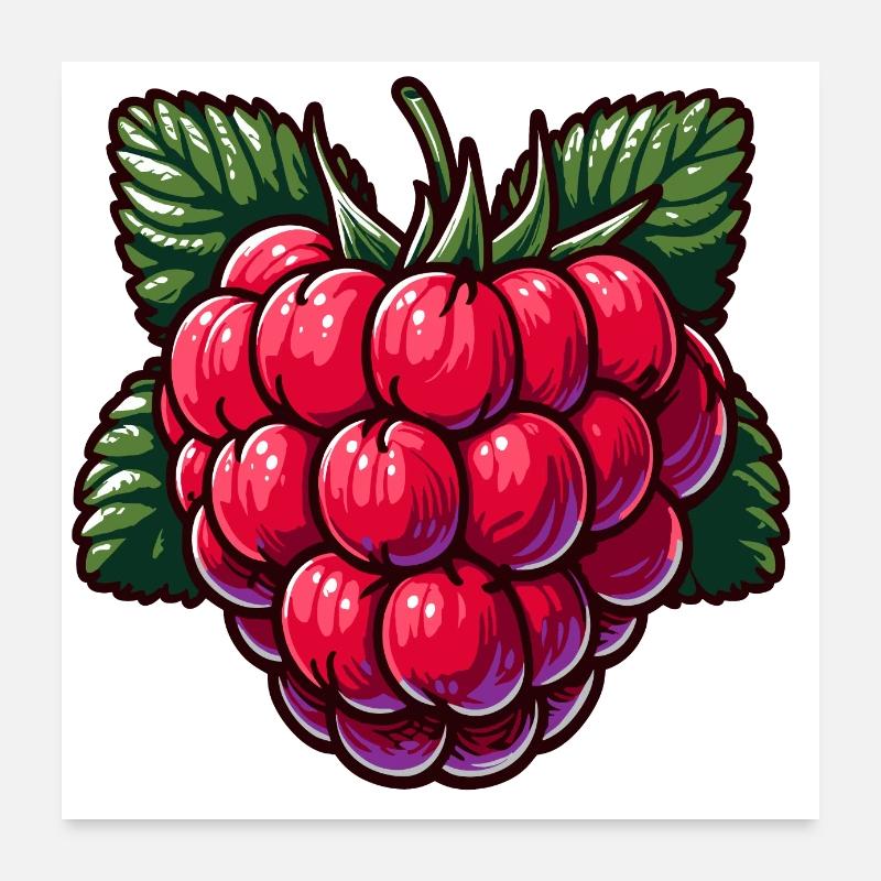 Himbeere Poster 60x60 cm