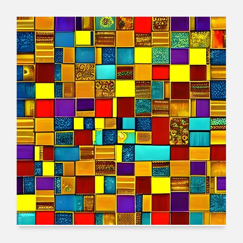Buntes Mosaik Hintergrund Tapete Poster Poster 60x60 cm