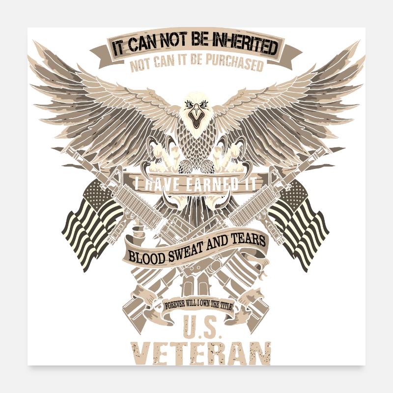 Army War Military Uniform Force Soldier Veteran Poster 24" x 24" (60x60 cm)