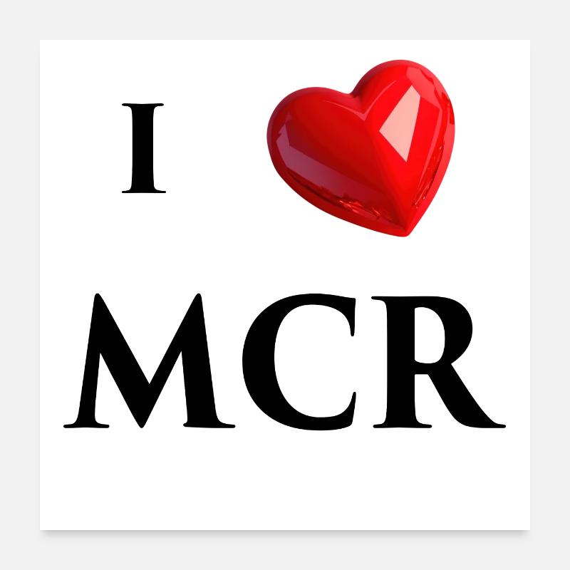 I Love Manchester - Black Text Poster 24" x 24" (60x60 cm)