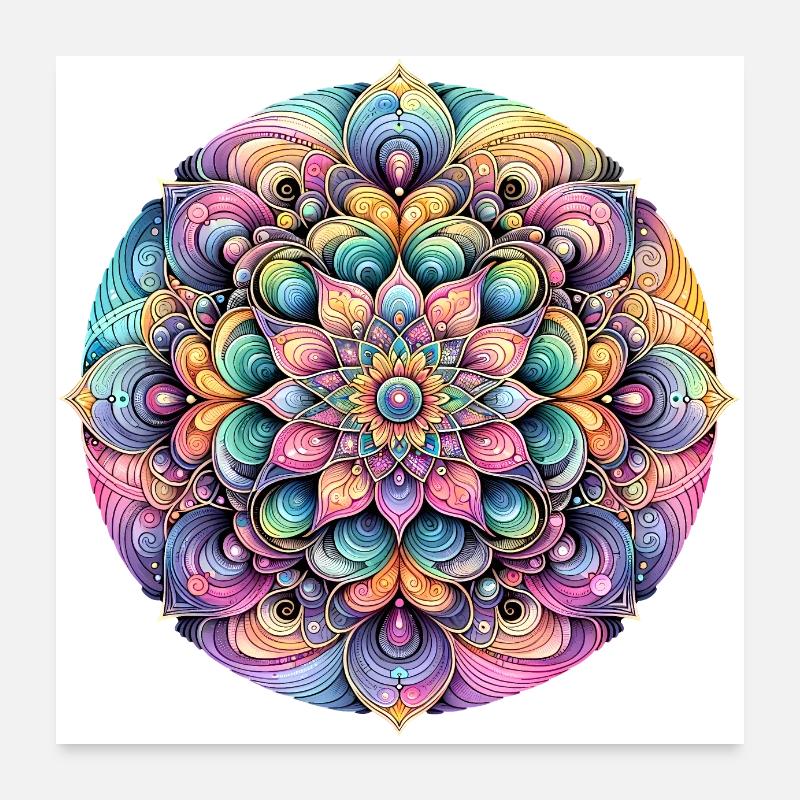 L’élégance de la fleur de couleur Poster 60 x 60 cm