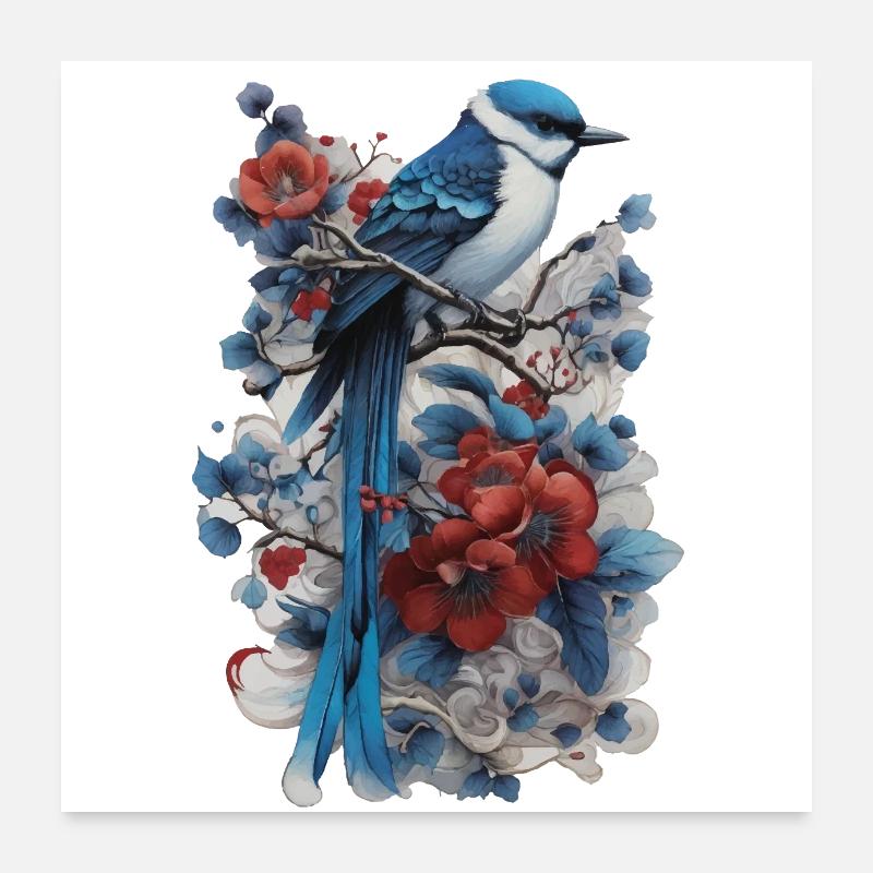 Oiseau Poster 60 x 60 cm