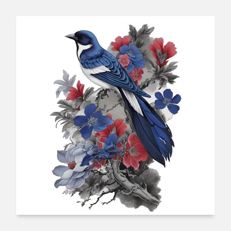 Oiseau Poster 60 x 60 cm