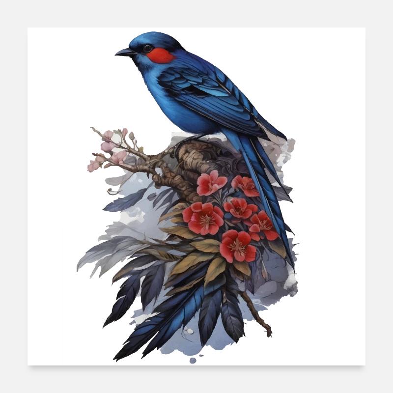 Oiseau Poster 60 x 60 cm