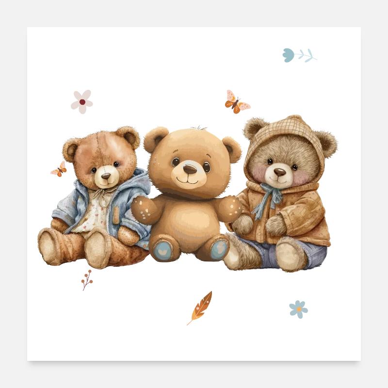 teddy bear Poster 24" x 24" (60x60 cm)