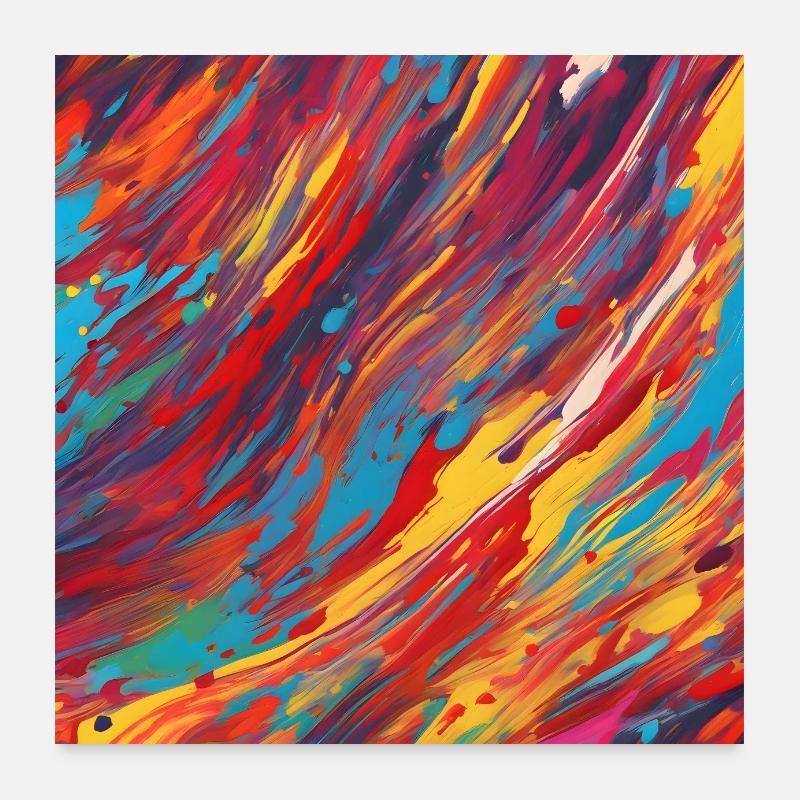 buntes Plakatdesign, abstrakte Pop-Art Poster 60x60 cm