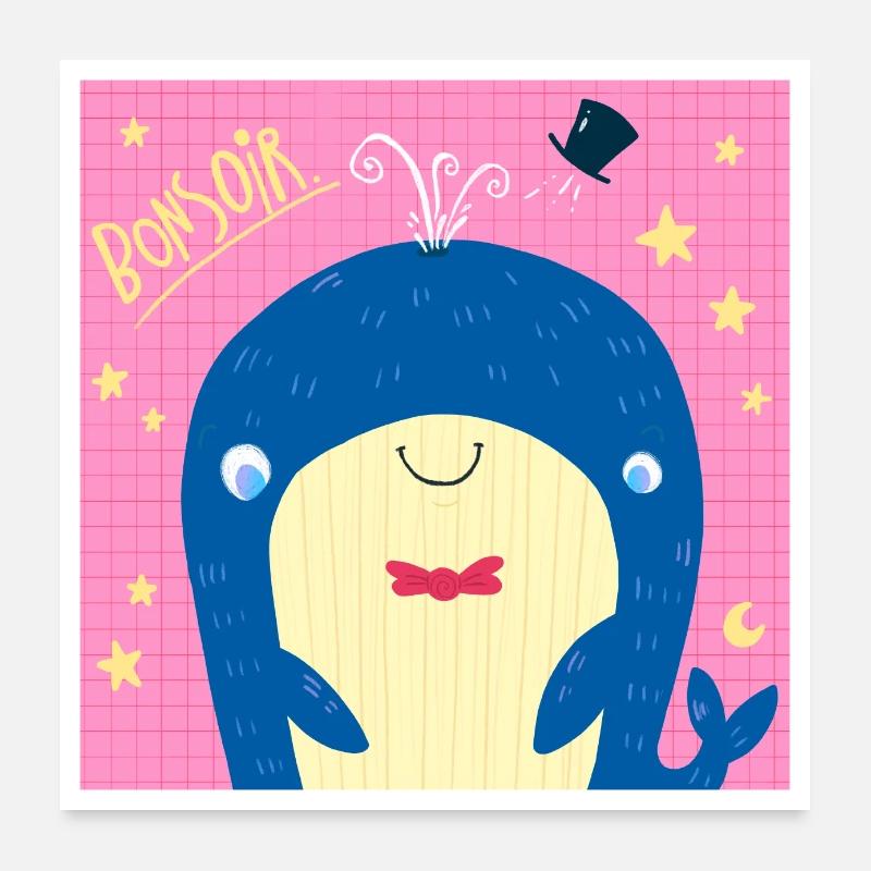 Kleiner Wal Poster 60x60 cm