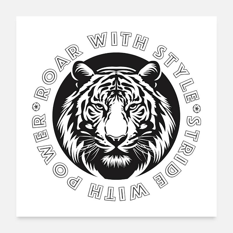 White Tiger - "Wilde Eleganz" Poster 60x60 cm