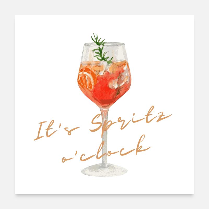 It´s Spritz o´clock - Minimalistischer Spritz Poster 60x60 cm