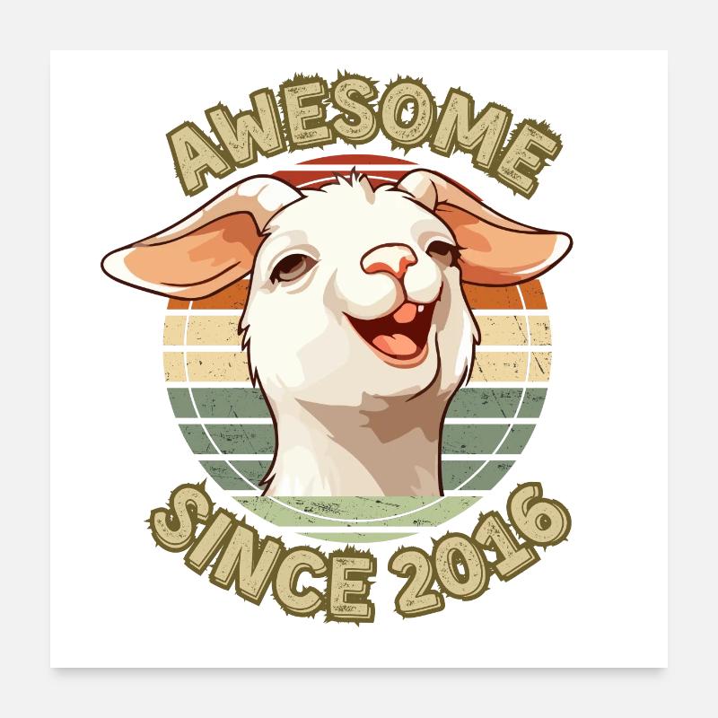 awesome Since 2016-cadeau anniversaire humour 2016 Poster 60 x 60 cm