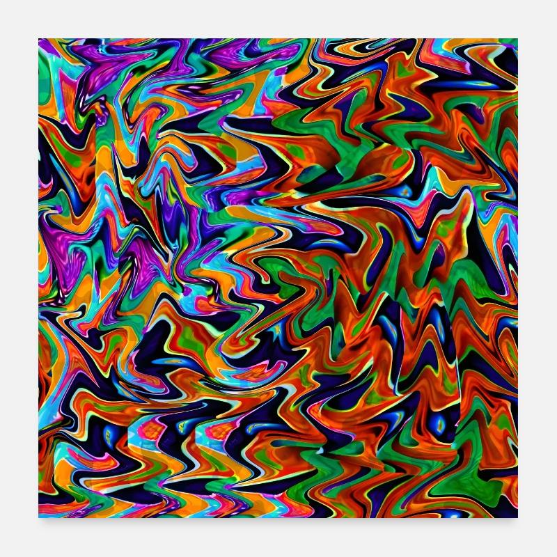 Poster Colorful Liquid Wallpaper Background Poster 24" x 24" (60x60 cm)