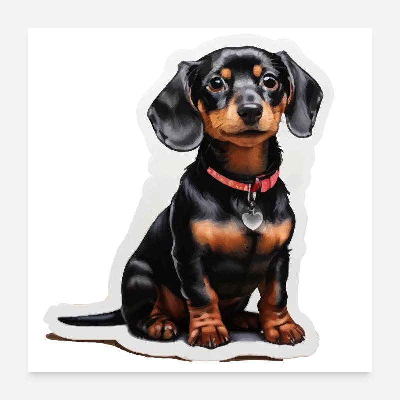Teckel Poster 60 x 60 cm