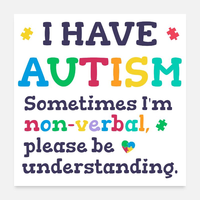 Autisme non verbal Poster 60 x 60 cm