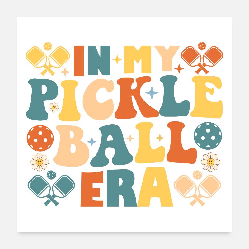 À l’époque du pickleball Poster 60 x 60 cm
