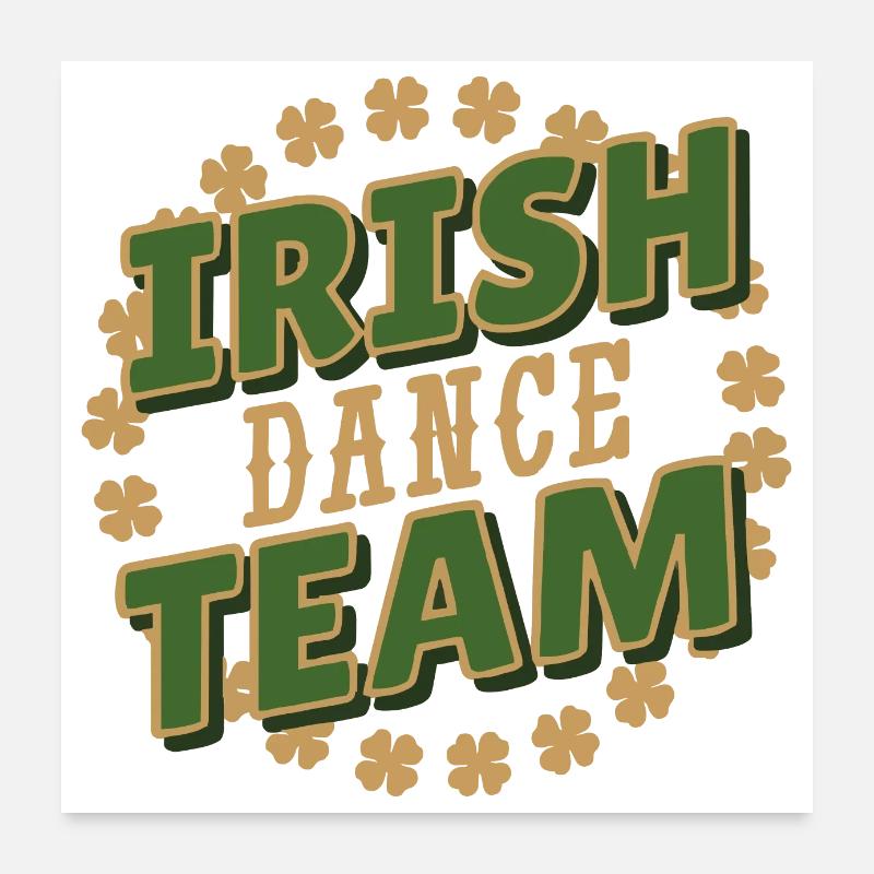 Équipe de danse irlandaise Poster 60 x 60 cm
