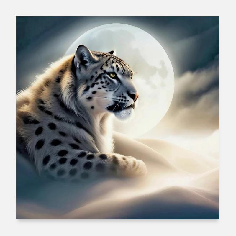 Léopard des Neiges Poster 60 x 60 cm