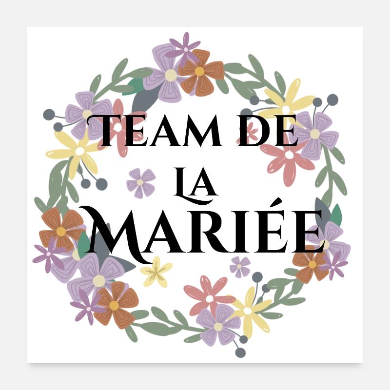 Blumenbraut-Braut-Team Poster 60x60 cm
