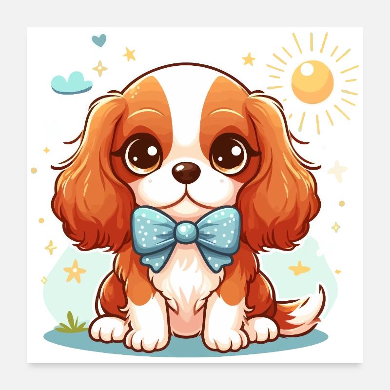 Chien Mignon Cavalier King Charles Poster 60 x 60 cm