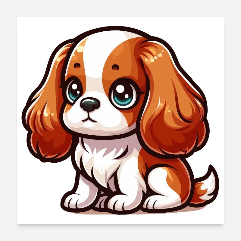 Chibi-Kavalier König Charles Poster 60x60 cm